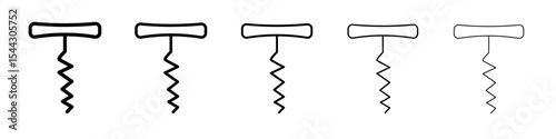 corkscrew icon black and white vector sign