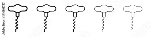 corkscrew icon black and white vector sign