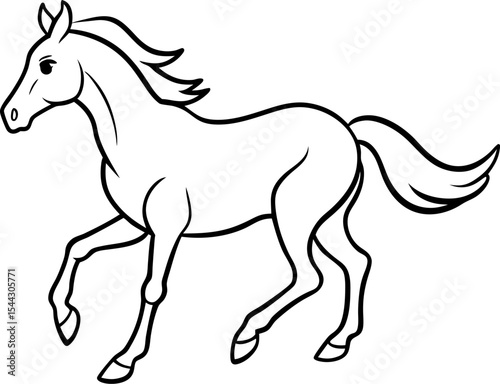 Horse Line Drawing Vector Illustration Design