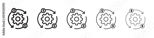Costs optimization Icon black and white vector sign