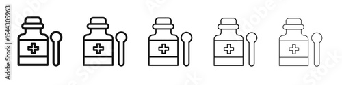 cough syrup icon black and white vector sign