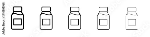 cough syrup icon black and white vector sign
