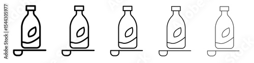 cough syrup icon black and white vector sign