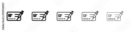Covid 19 vaccine icon black and white vector sign