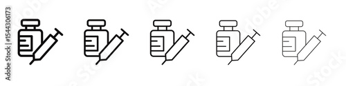 Covid 19 vaccine icon black and white vector sign