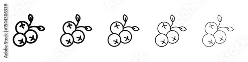 Cranberry icon black and white vector sign