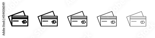 Credit card icon black and white vector sign
