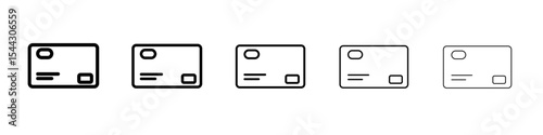 Credit card icon black and white vector sign