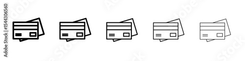Credit card icon black and white vector sign