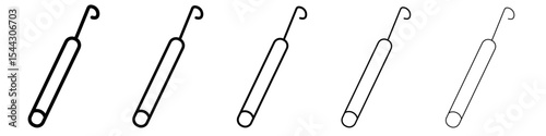 Crochet needle icon black and white vector sign
