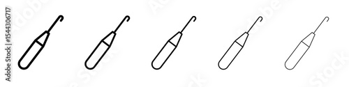 Crochet needle icon black and white vector sign