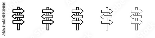 crossroads sign icon black and white vector sign