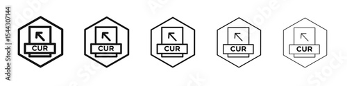 CUR File Document Icon black and white vector sign