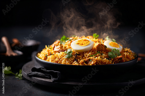 a bowl of food with a boiled egg on top