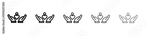 Customer care icon black and white vector sign