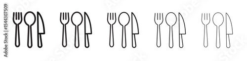 Cutlery icon black and white vector sign