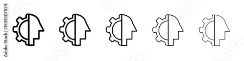 Cyborg icon black and white vector sign