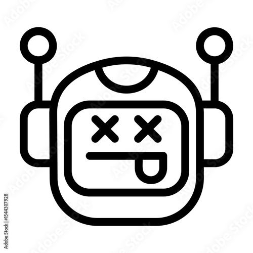 icon pack containing emojis of a robot, expressions, facial shapes and gestures