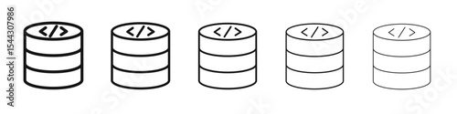 Database icon black and white vector sign