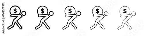 Debt holders icon black and white vector sign