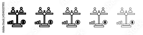 Debt holders icon black and white vector sign