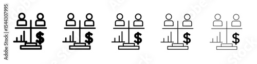 Debt holders icon black and white vector sign