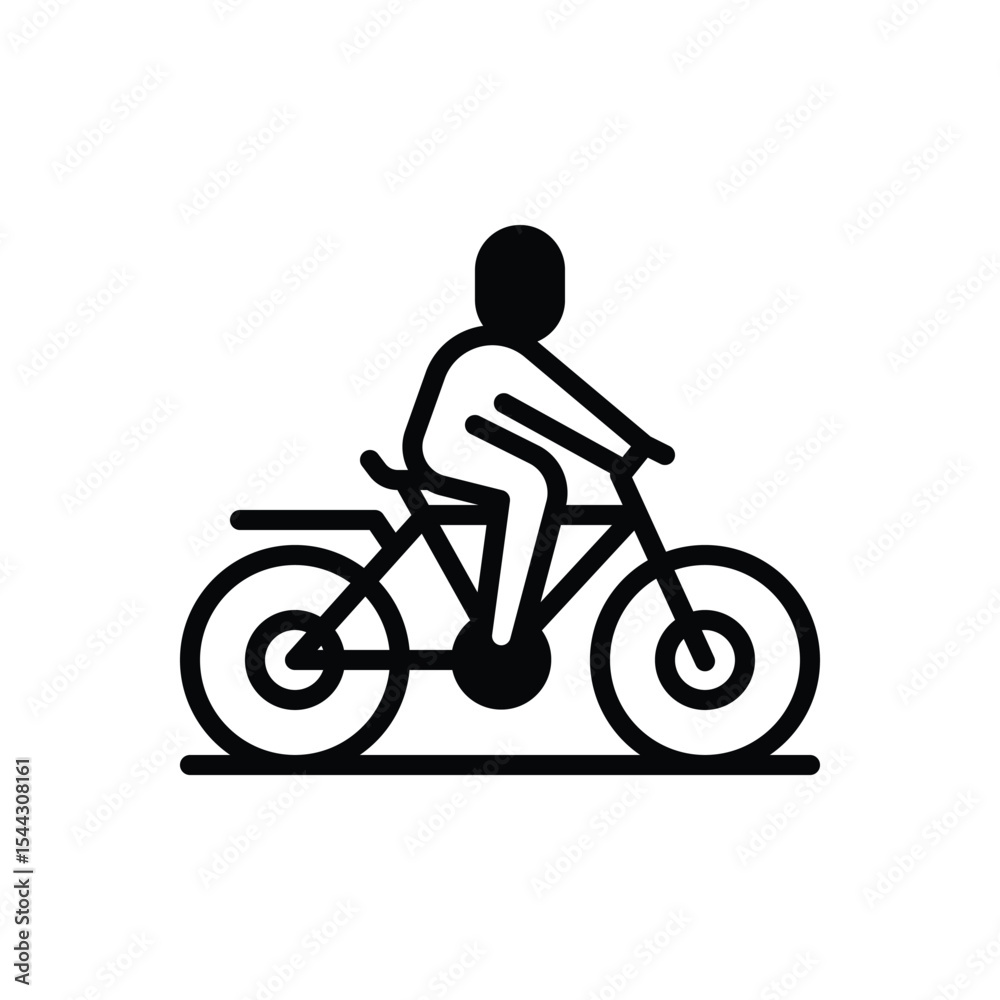 Fototapeta premium Black solid icon for cycling