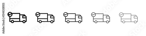 Delivery icon black and white vector sign