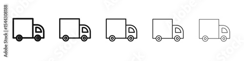 Delivery Van icon black and white vector sign