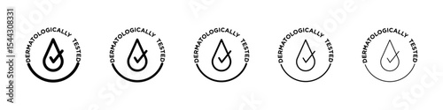 dermatologically tested icon black and white vector sign