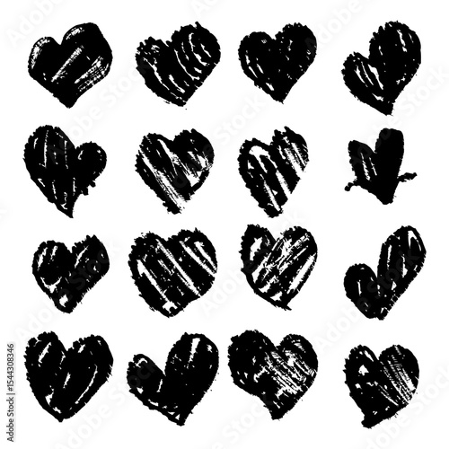 Chalk Heart Pattern – Hand Drawn Love Symbols for Valentine's or Romance Theme
