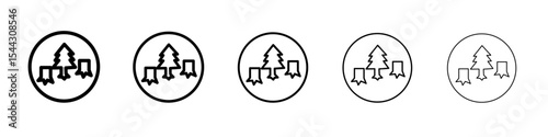 Destruction of forests icon black and white vector sign
