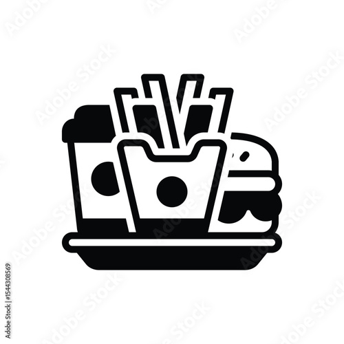 Black solid  icon for junk food