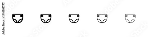 Diaper icon black and white vector sign