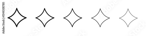 Diamond star icon black and white vector sign