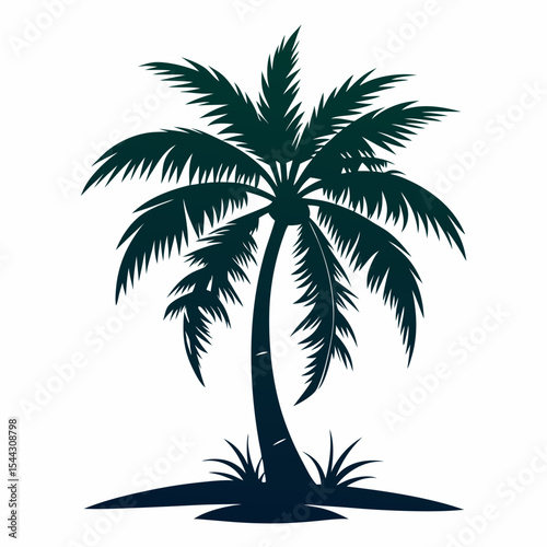 Tropical coconut tree silhouette vector Silhouette Design