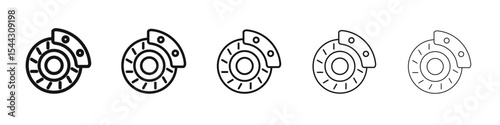 Disk brake icon black and white vector sign