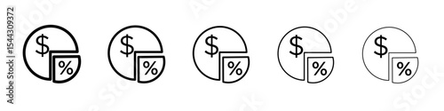 Dividend icon black and white vector sign