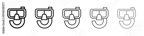 Diving mask icon black and white vector sign