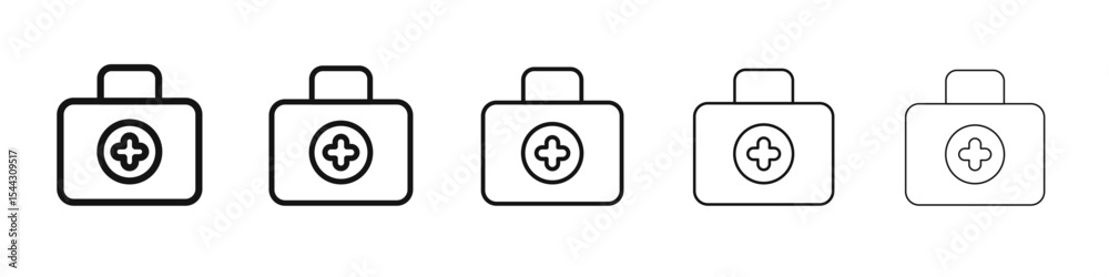 Doctor bag icon black and white vector sign Doctor bag icon black and white vector sign