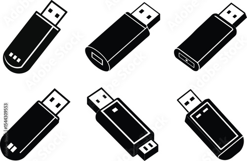 Usb silhouette vector illustration Design Pack