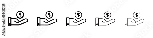 Donation icon black and white vector sign