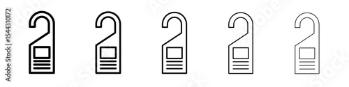door hanger icon black and white vector sign