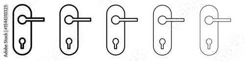 Door knob icon black and white vector sign