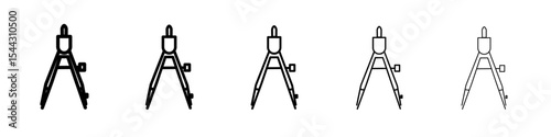 drawing compass icon black and white vector sign