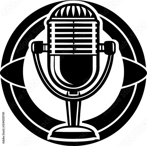 microphone icon on metal background
