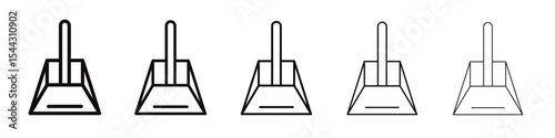Dustpan icon black and white vector sign
