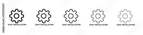 Easy Installation icon black and white vector sign