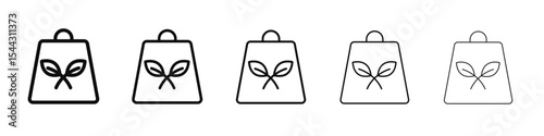 Eco bag icon black and white vector sign