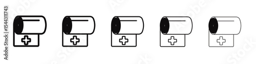 Elastic bandage icon black and white vector sign